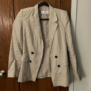 Linen blazer neutral mango